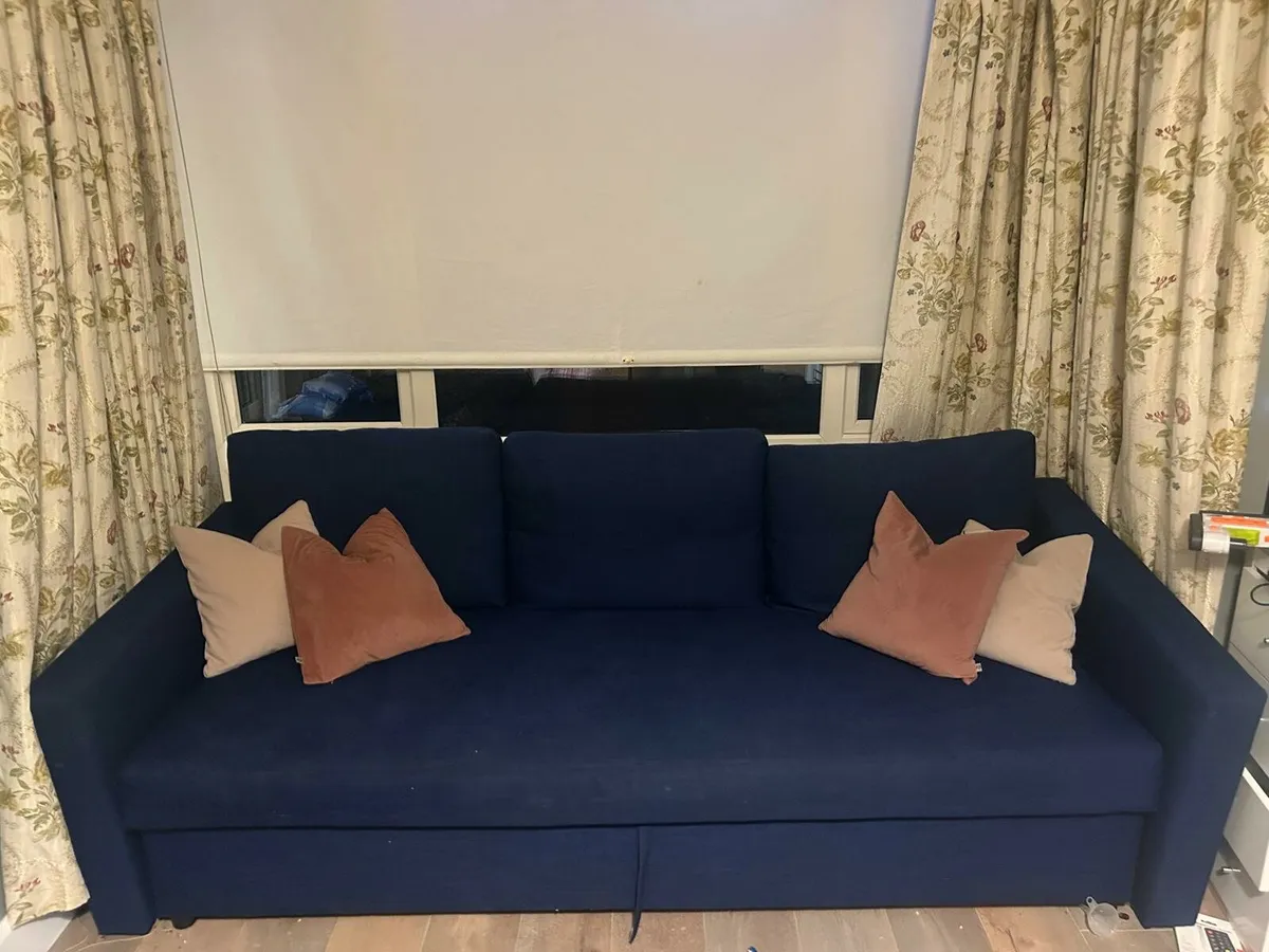 navy sofa bed - Image 1