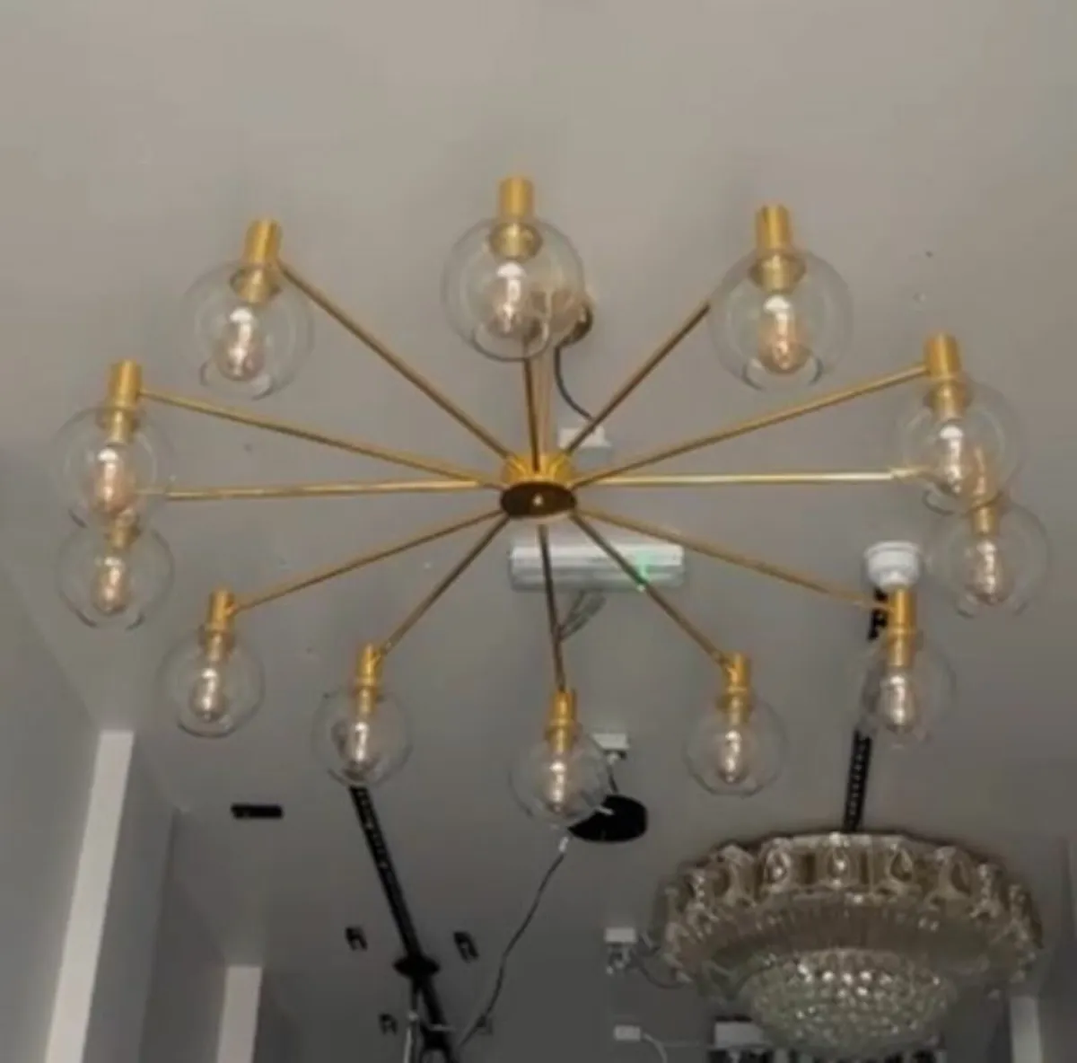 1 metre Copper Spoke Chandelier - Image 1