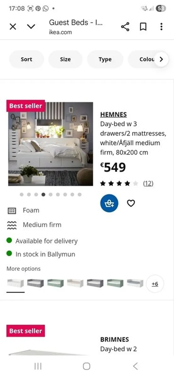 Bed Single to  Double Pull out Hemnes - Image 1