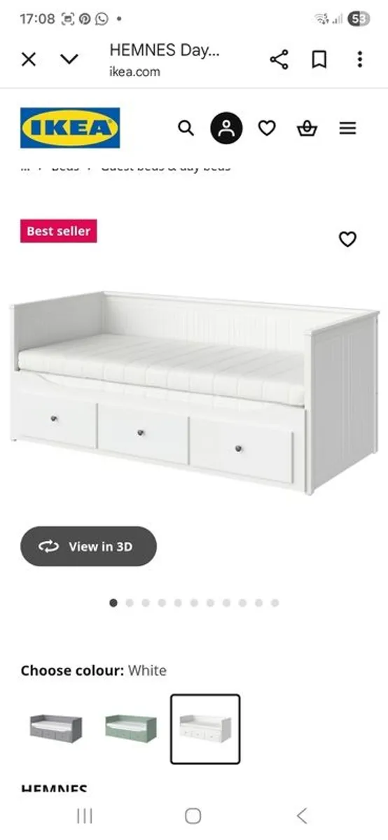 Bed Single to  Double Pull out Hemnes - Image 3