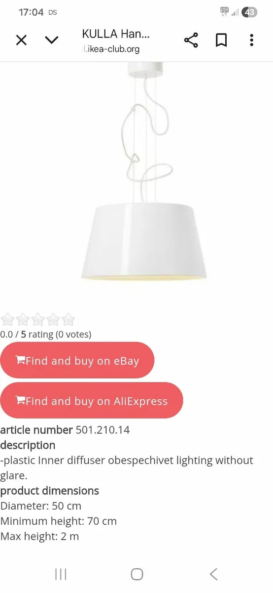 Pendant light fitting - Image 1