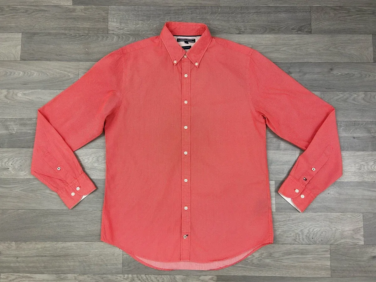 Tommy Hilfiger Button Down Patterned Shirt Mens M - Image 1