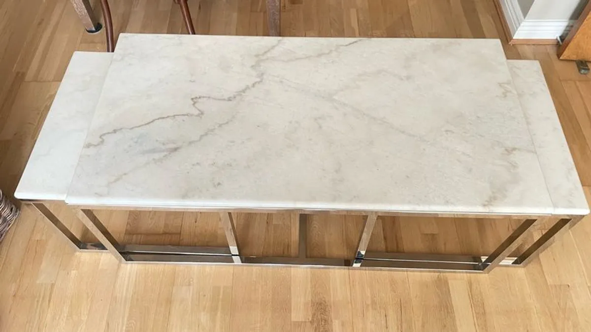 Modern REAL MARBLE coffee table 120x60cm - Image 1