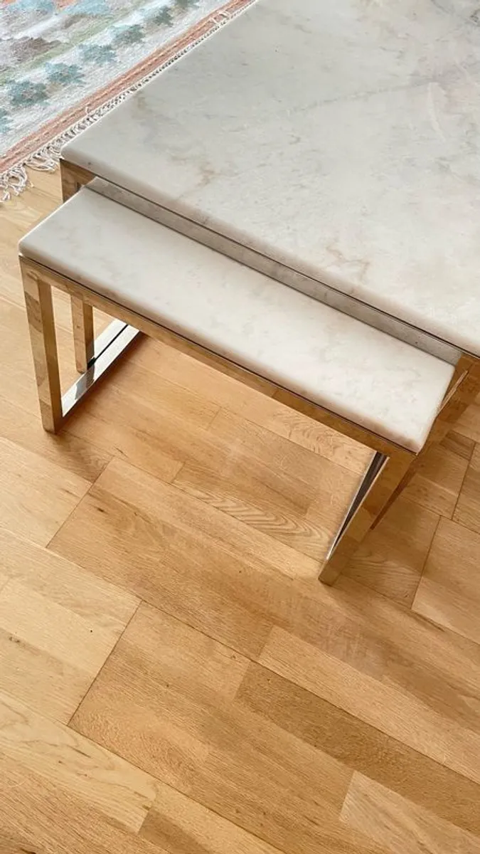 Modern REAL MARBLE coffee table 120x60cm - Image 2