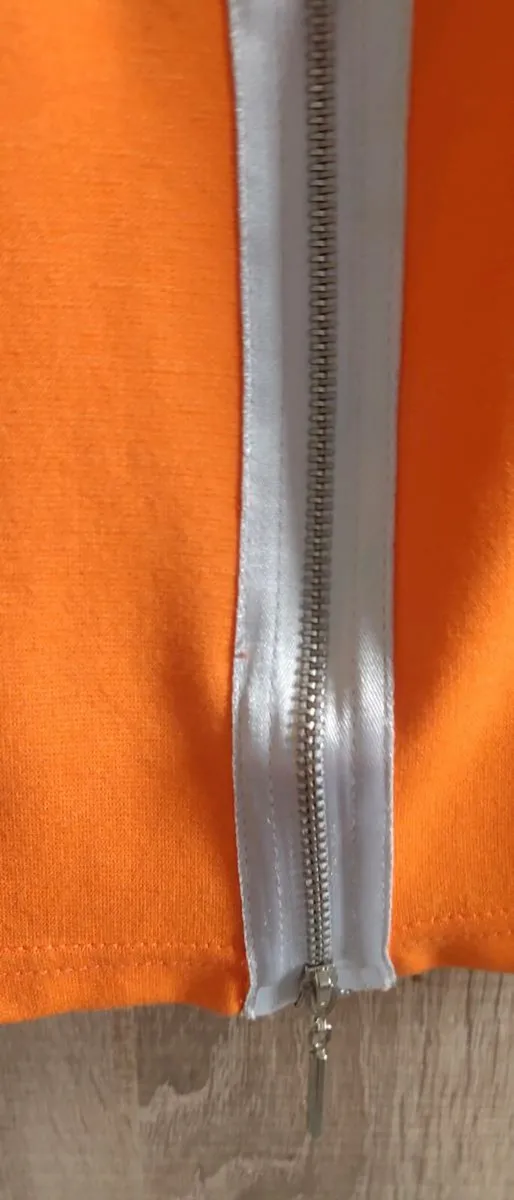 quality orange Eva longoria style dress size sm - Image 3