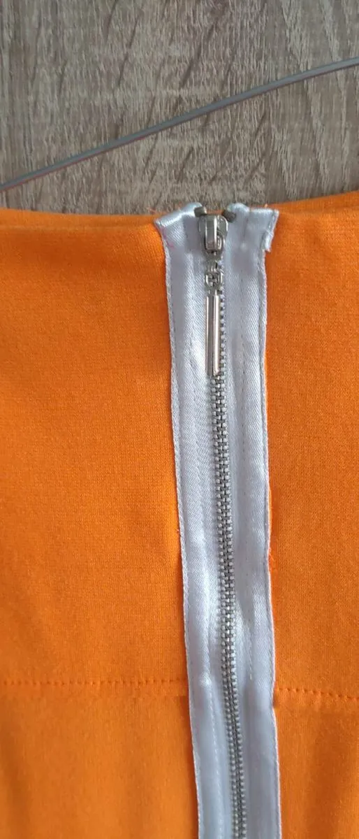 quality orange Eva longoria style dress size sm - Image 4