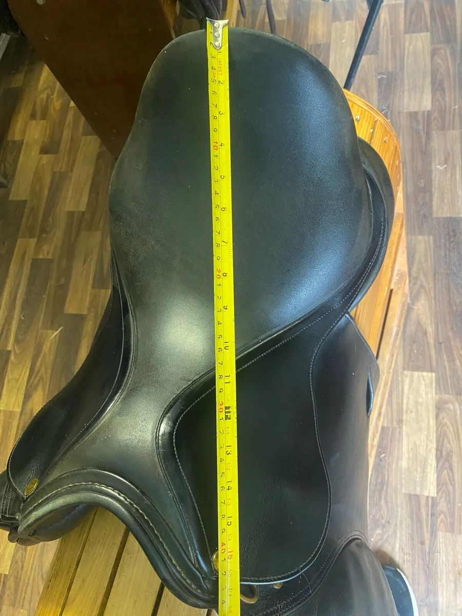 Leather saddle  16” premier pony black - Image 4