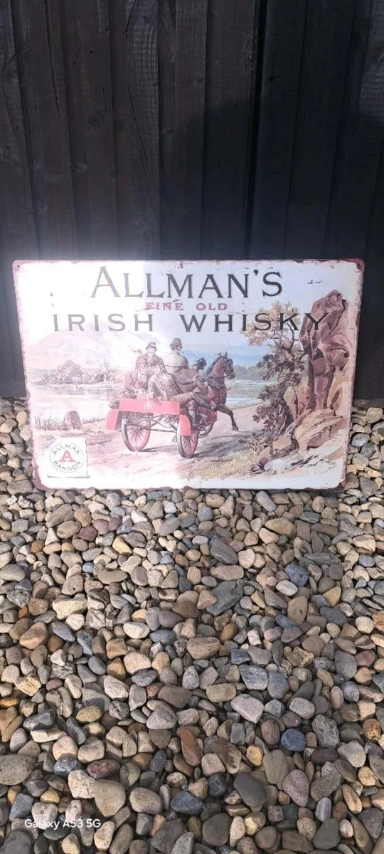 Large  allmans whiskey metal sign - Image 2