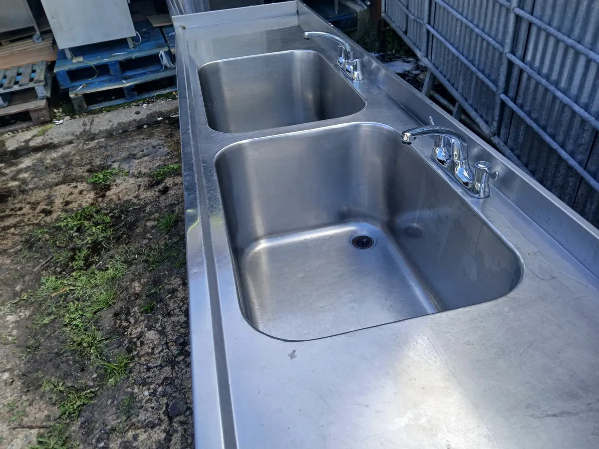 Staneless steel cabbinet double sink unit complete - Image 3