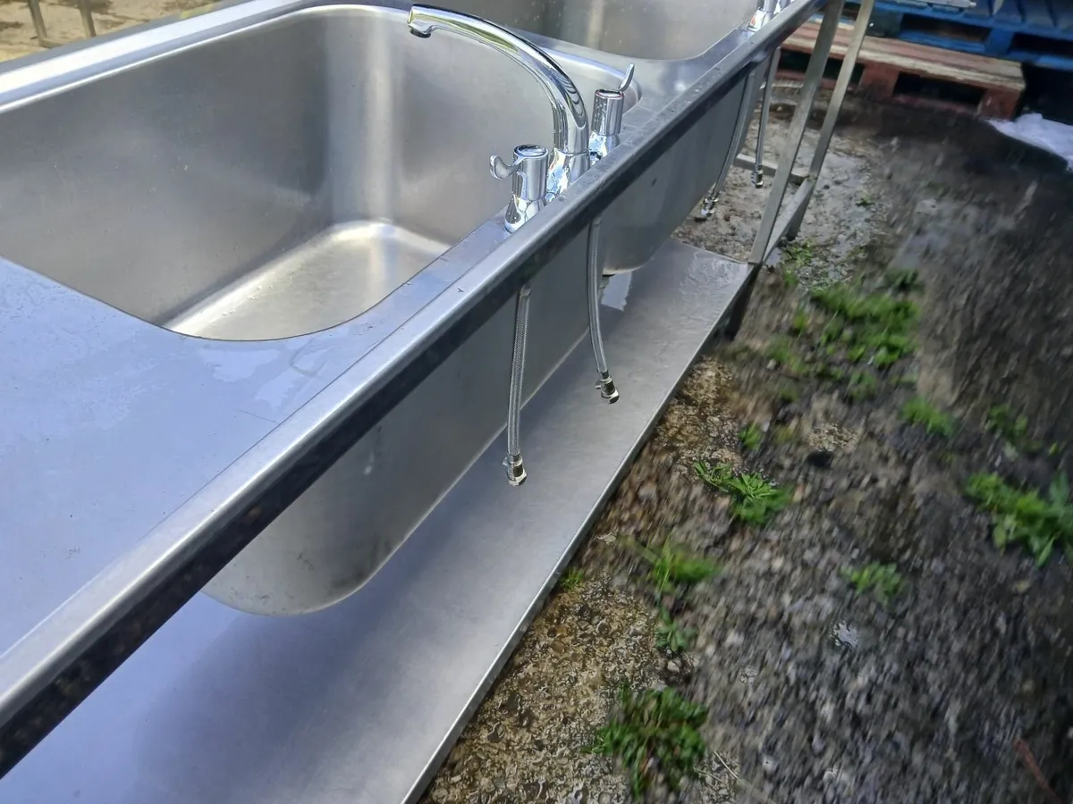 Staneless steel cabbinet double sink unit complete - Image 4