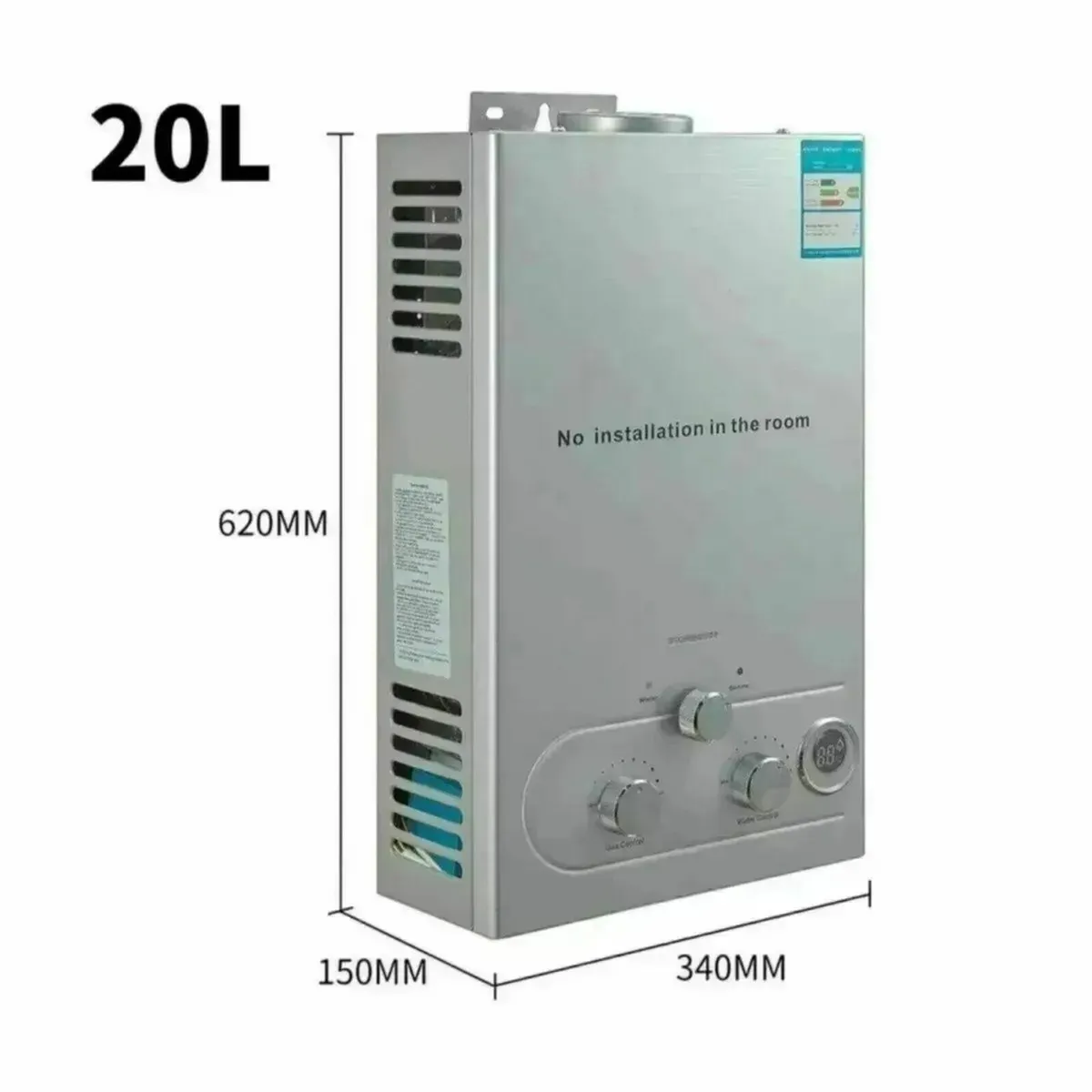 20L Tankless LPG Gas Propane Water Heater - Image 2