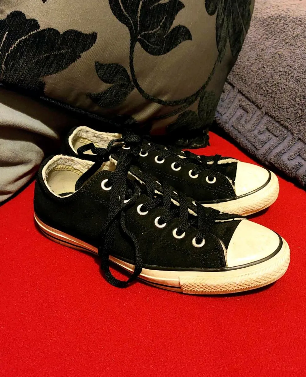 🖤 Black Leather Converse Chuck Taylor High-Tops – - Image 2