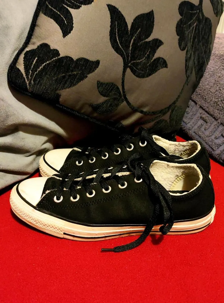 🖤 Black Leather Converse Chuck Taylor High-Tops – - Image 3