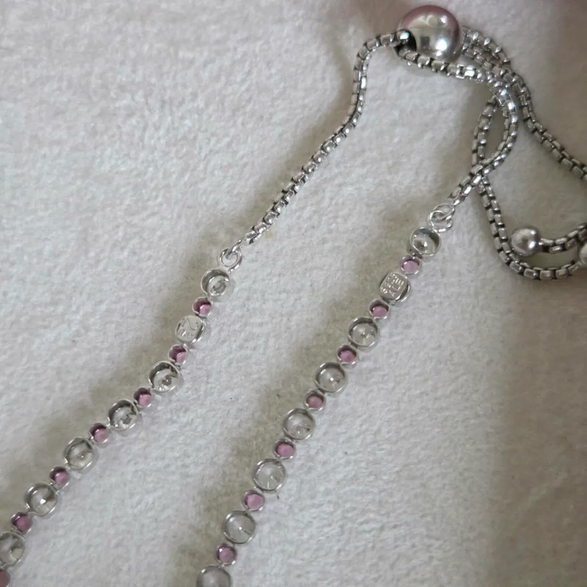 Pandora tennis bracelet pink&clear stone ajustable - Image 4