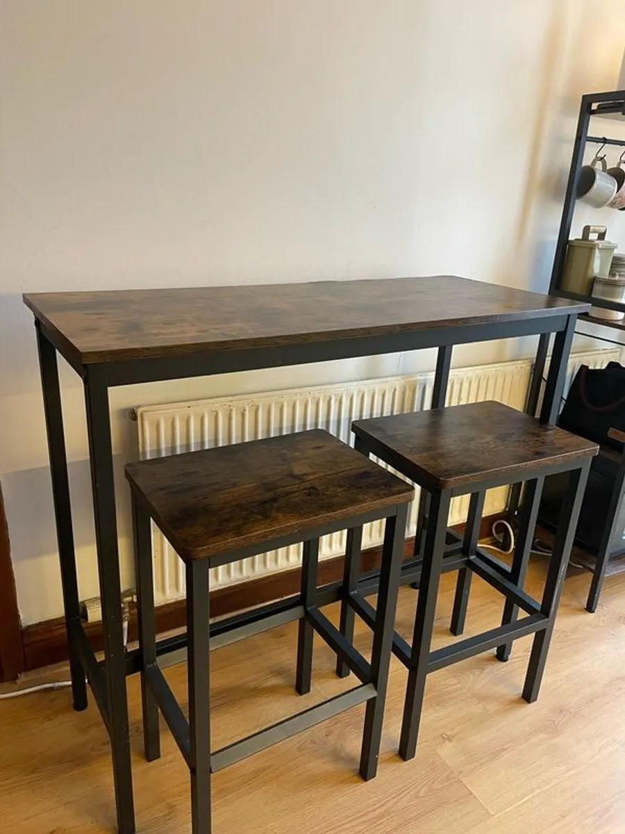 Breakfast Bar and Two Stools - Image 1