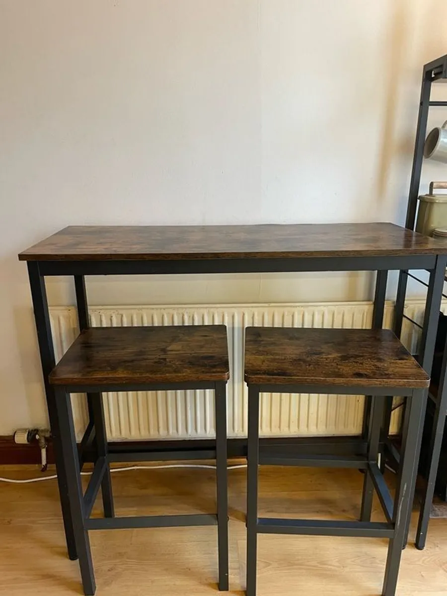 Breakfast Bar and Two Stools - Image 2
