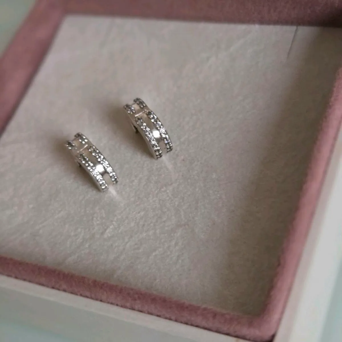 Pandora charm clips Pave double row - Image 1