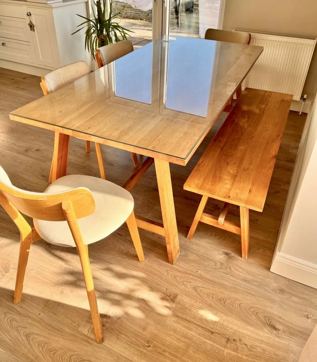 Dining table chairs and bench - Image 4