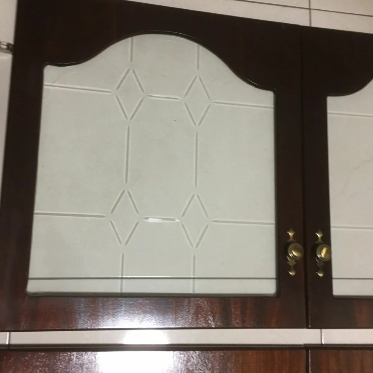 4 Cabinet Doors, 2 with Cut Glass & 2 Panel Doors - Image 4