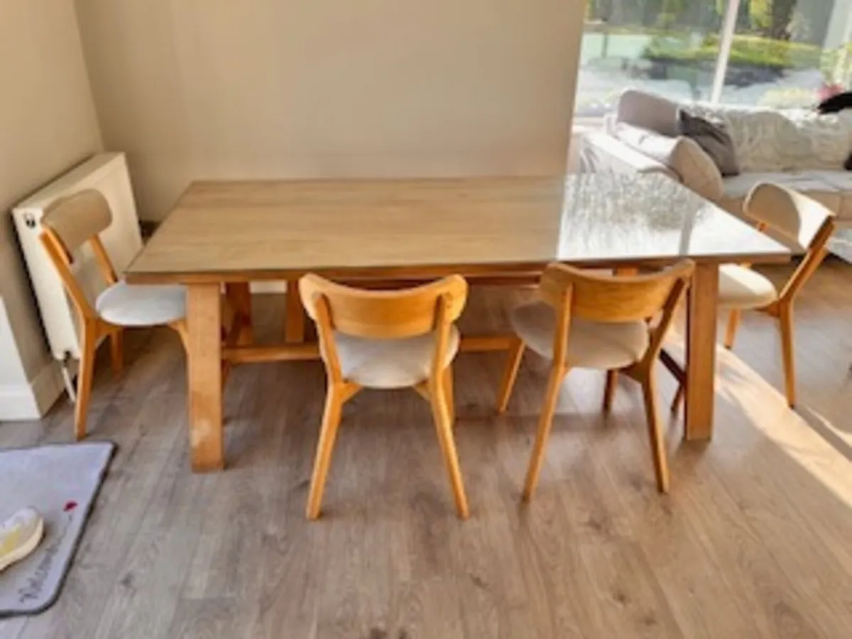 Dining table chairs and bench - Image 2