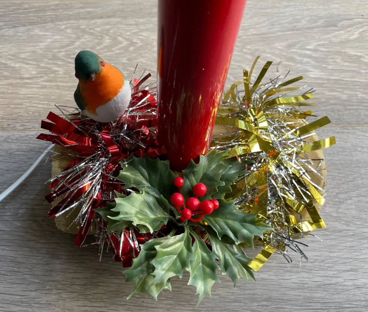 Traditional Christmas Candle Log - Electric - Plug - Image 2