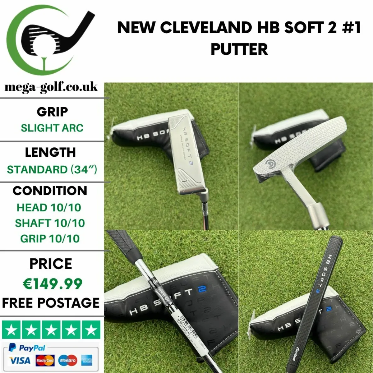 New Cleveland HB Soft 2 #1 Putter / 34″ - Image 1