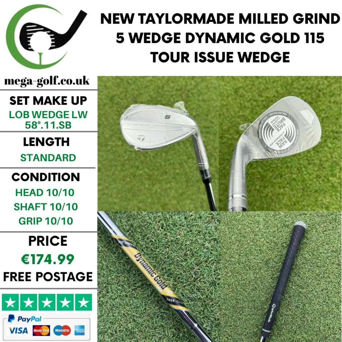 New Taylormade Milled Grind 5 Wedge Lw 58°.11.Sb - Image 1