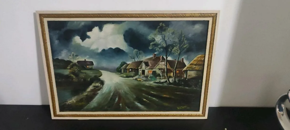 oil painting on wood panel - Image 1