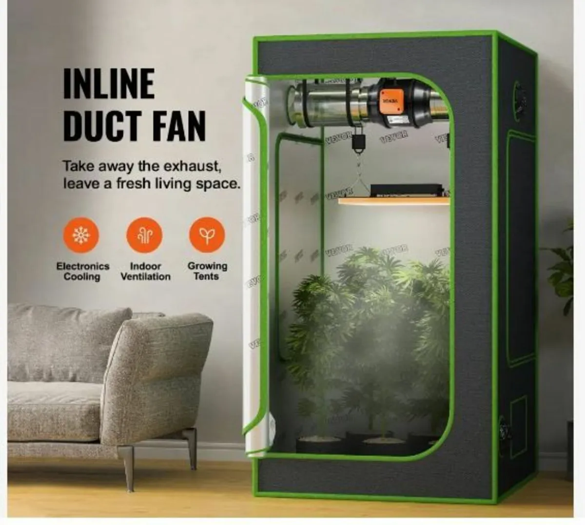 Inline Duct Fan, 152.4mm 323.7 CFM - Image 1