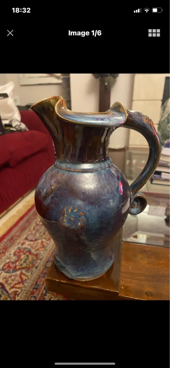 Large Colm De Ris Irish Pottery Water Jug - Image 1