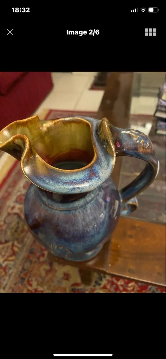 Large Colm De Ris Irish Pottery Water Jug - Image 2