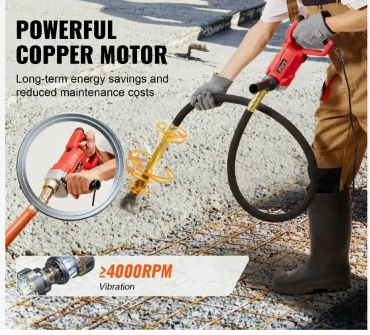 Handheld Concrete Vibrator, 960W - Image 2