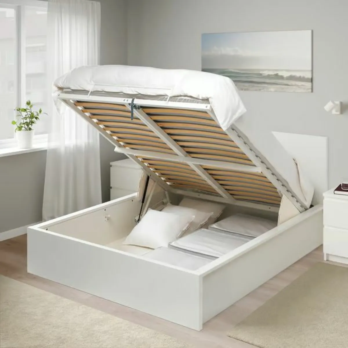 Storage Double Bed (Ikea MALM Ottoman) - Image 3