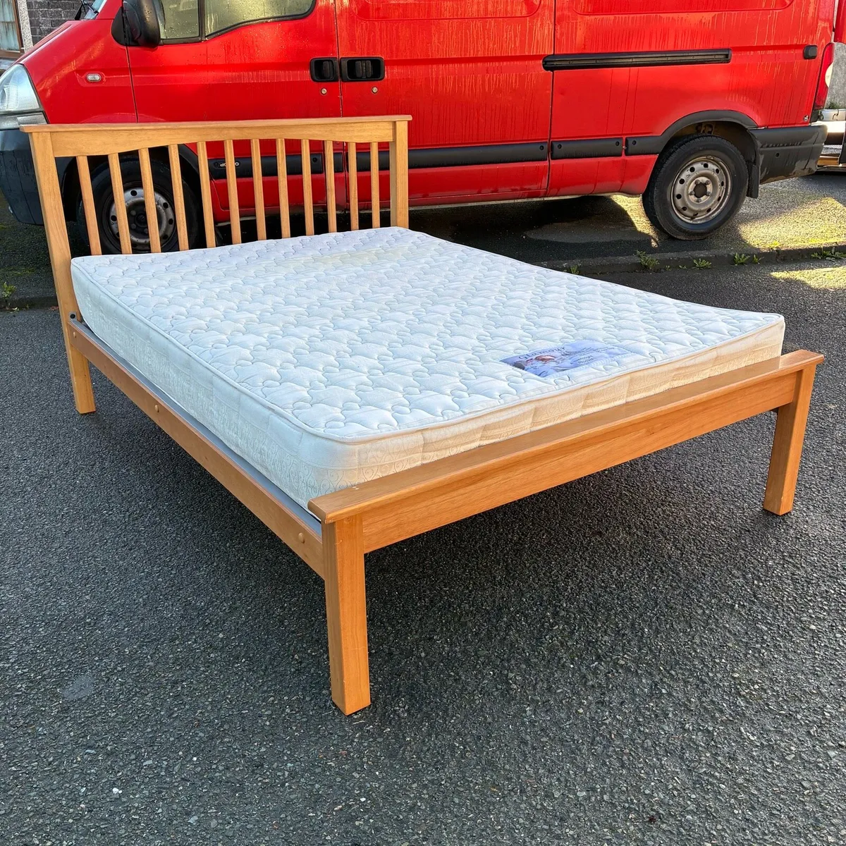 Great condition double bed frame with mattress - Image 3