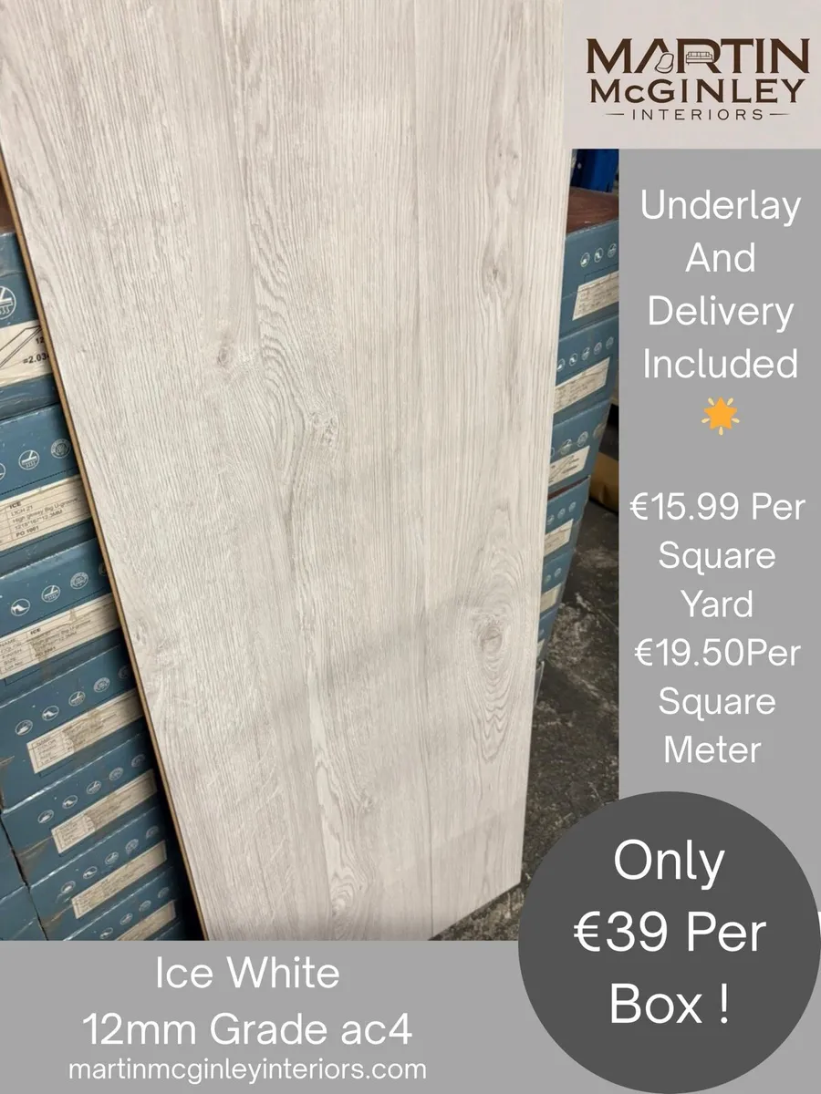 New Ice White High Gloss Laminated Flooring - Image 1