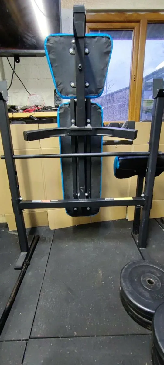 Weights bench 50kg dumbbells & barbell - Image 2