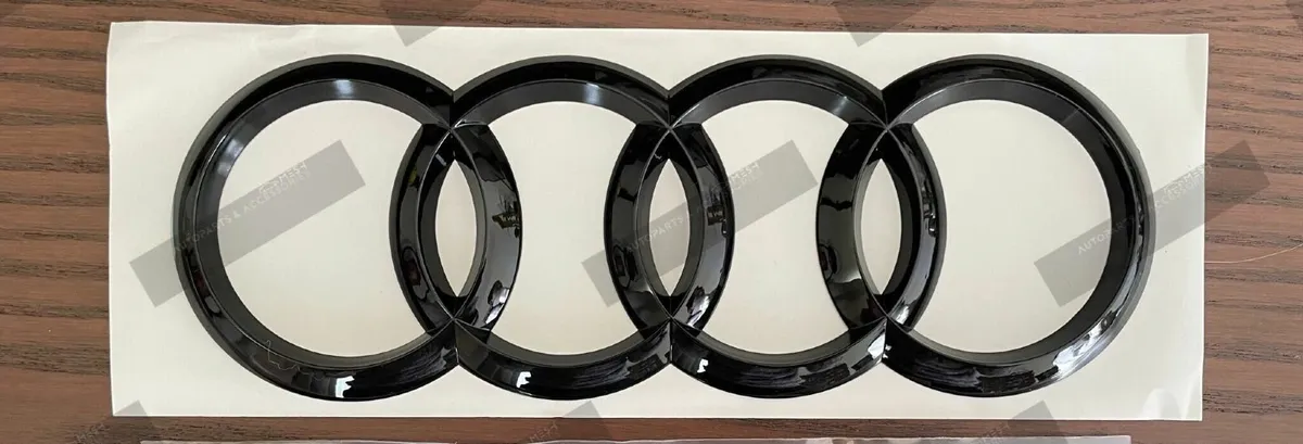 AUDI Black Gloss Rear Boot Trunk Ring Badge Emblem