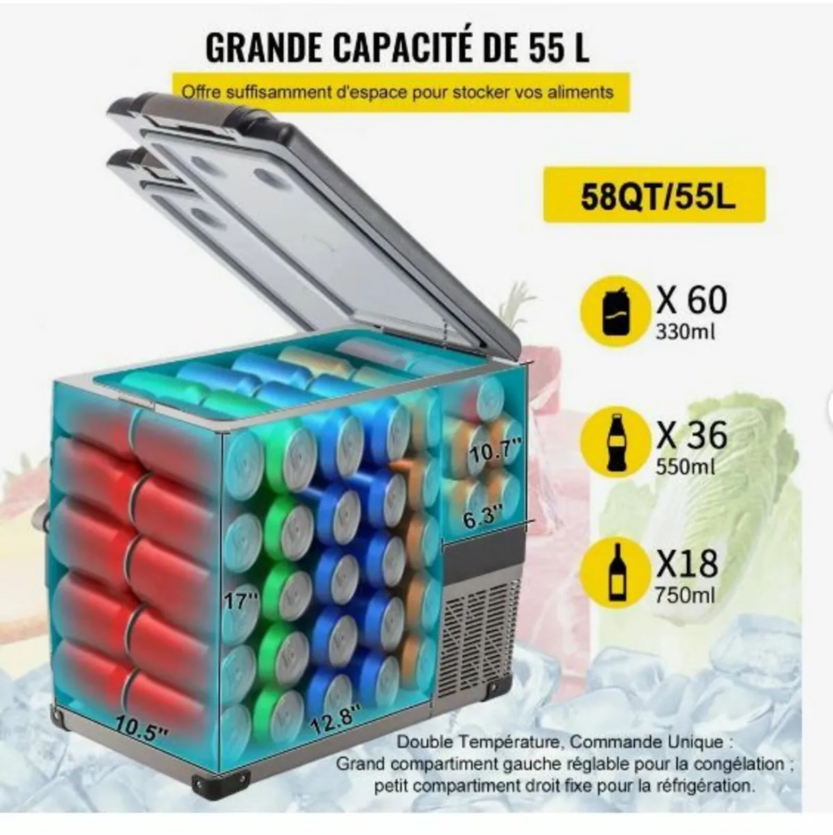 Car Refrigerator 55L Compressor Portable - Image 3