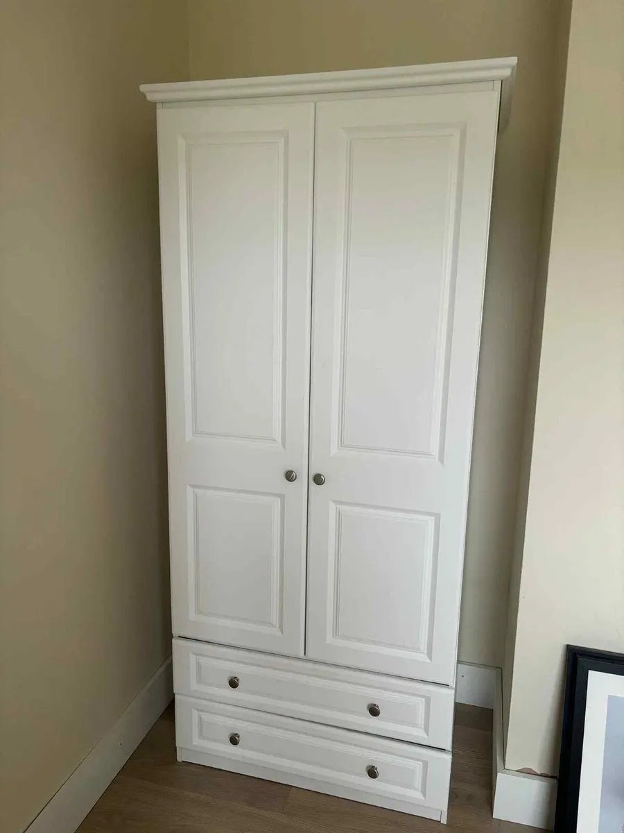 2x wardrobes grey and white - Image 1
