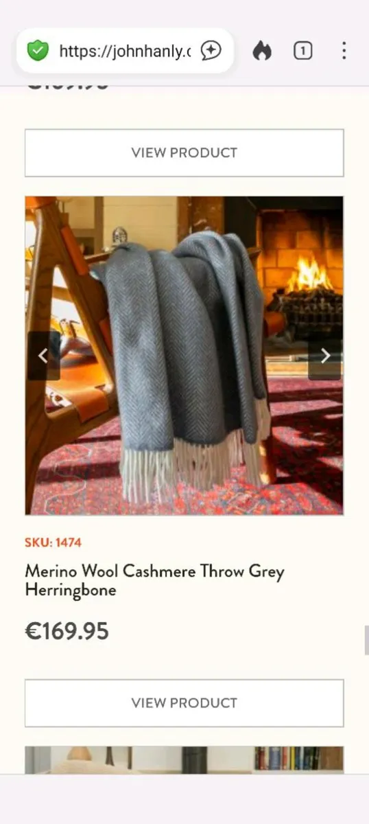Merino Wool Cashmere Throw - Image 1