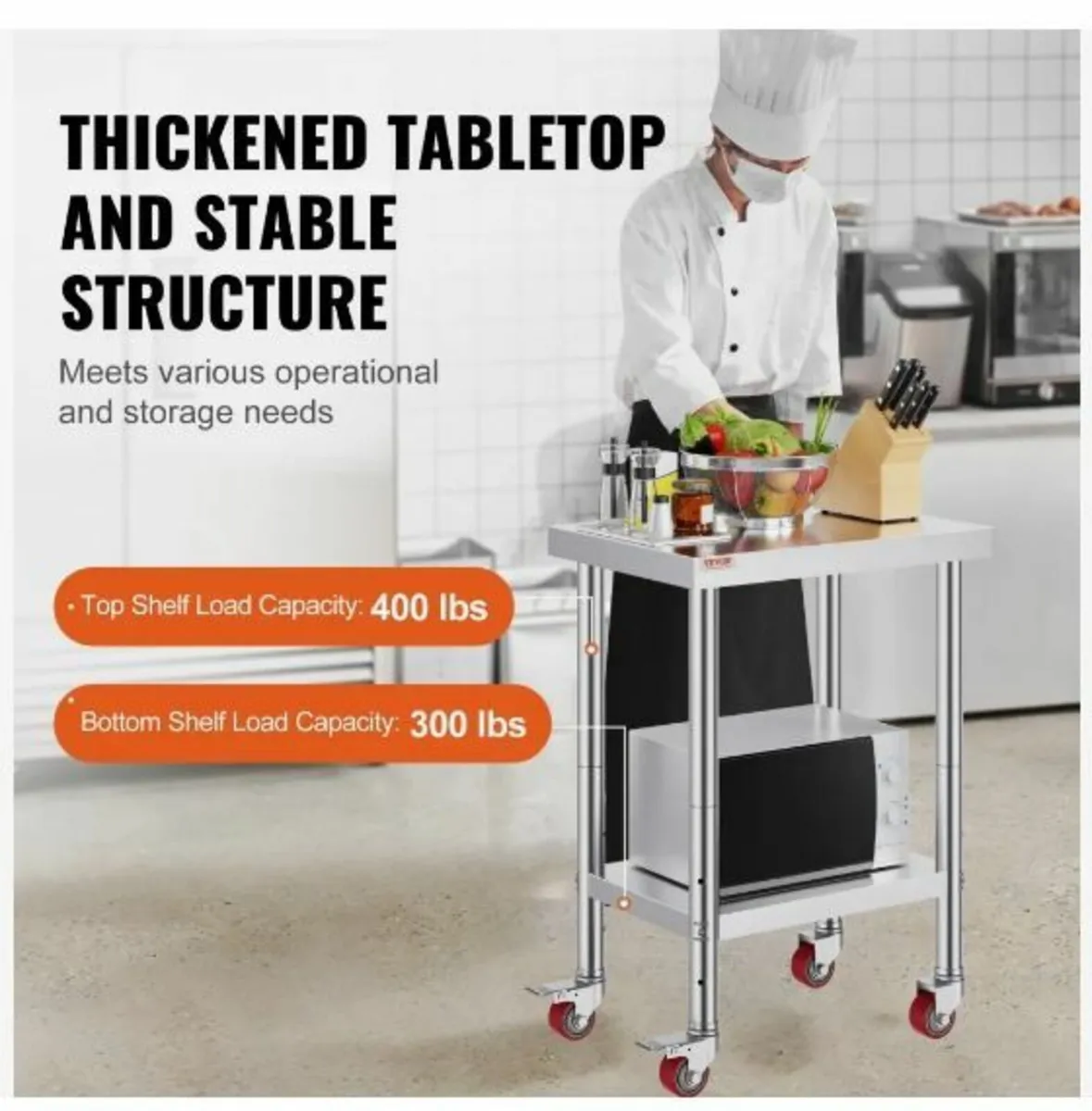 Stainless Steel Work Table 24 x 18 x 34 Inch - Image 2