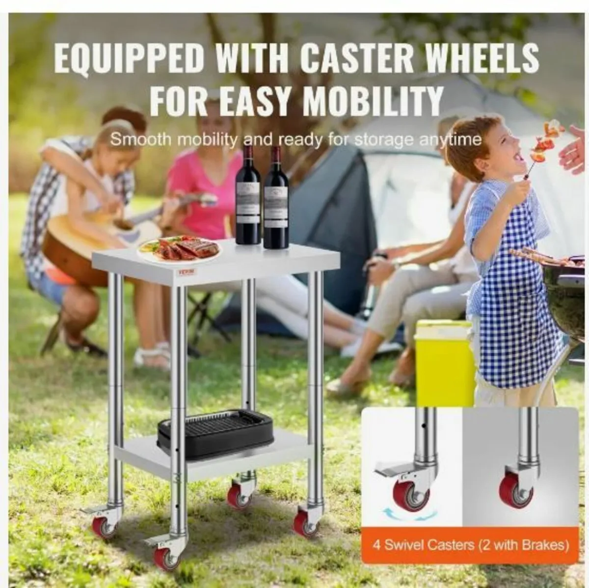 Stainless Steel Work Table 24 x 18 x 34 Inch - Image 3