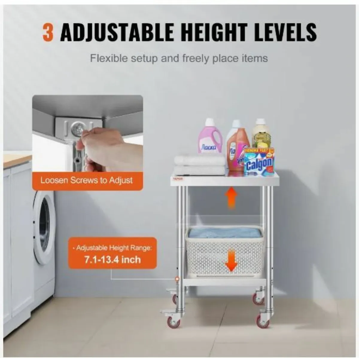 Stainless Steel Work Table 24 x 18 x 34 Inch - Image 4