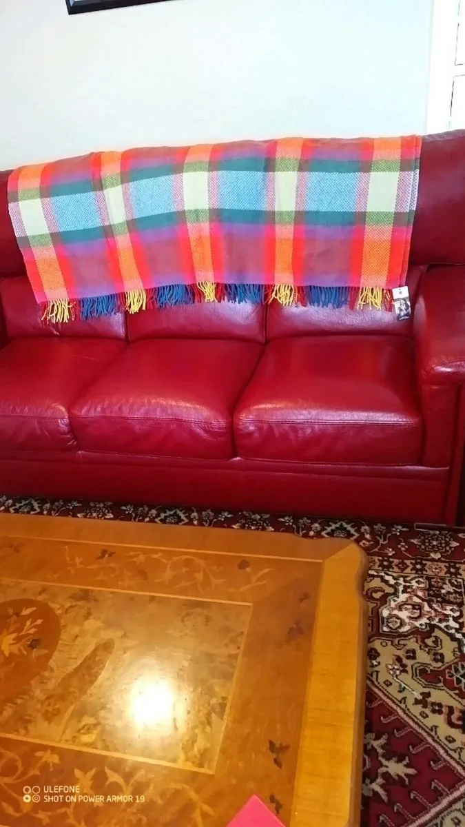 Cashmere Throw Bright Yellow, Pink and Green Check - Image 2