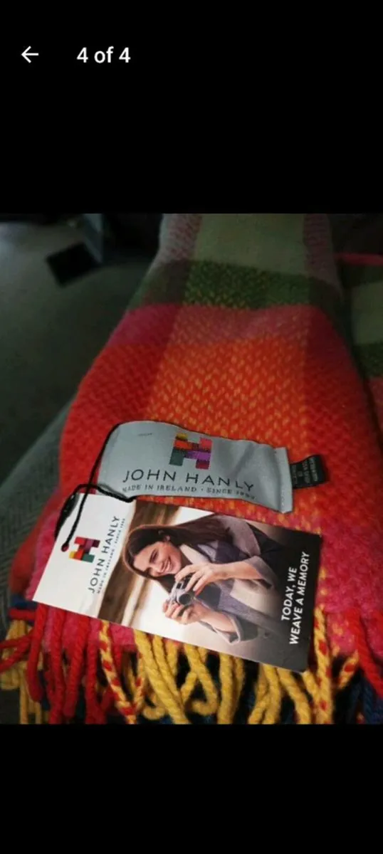 Cashmere Throw Bright Yellow, Pink and Green Check - Image 4