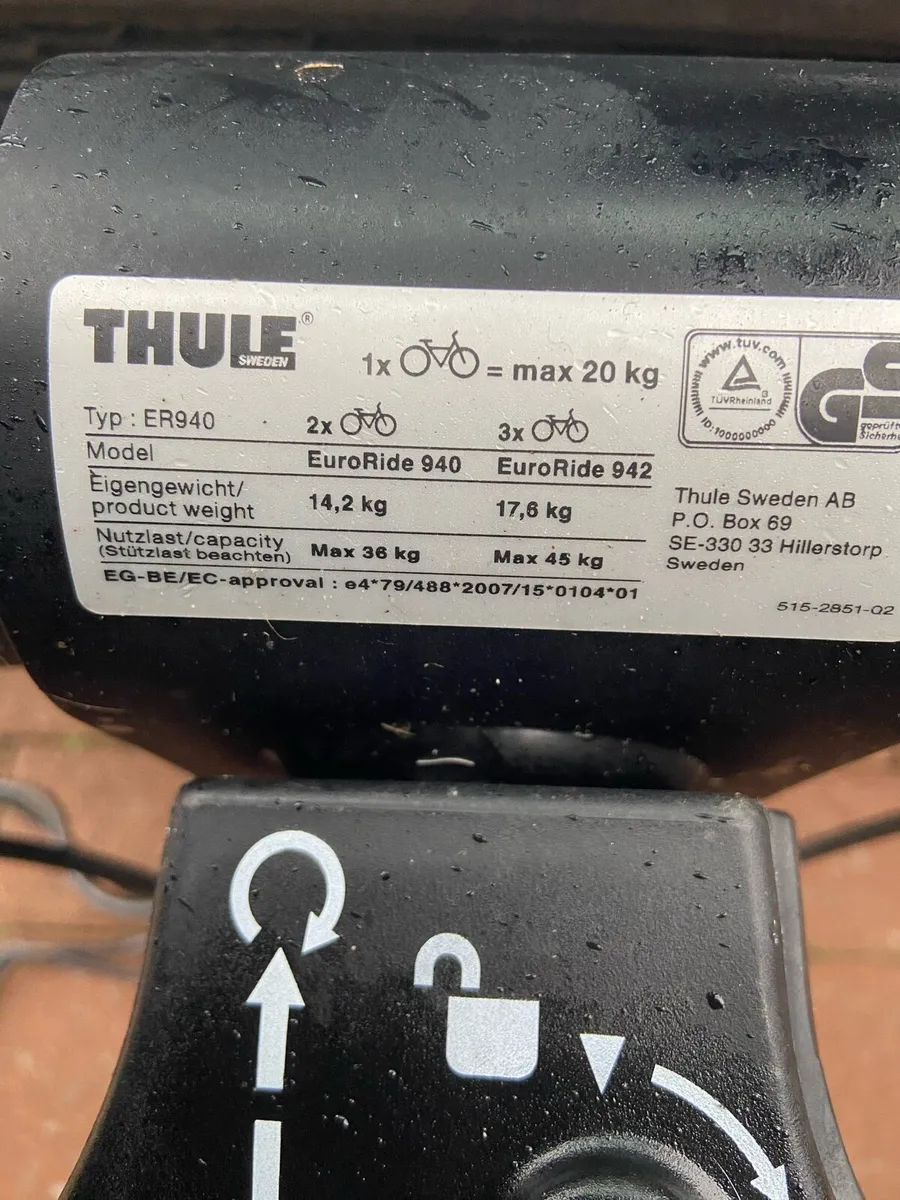 Thule Tow bar. Bike. Rack - Image 4