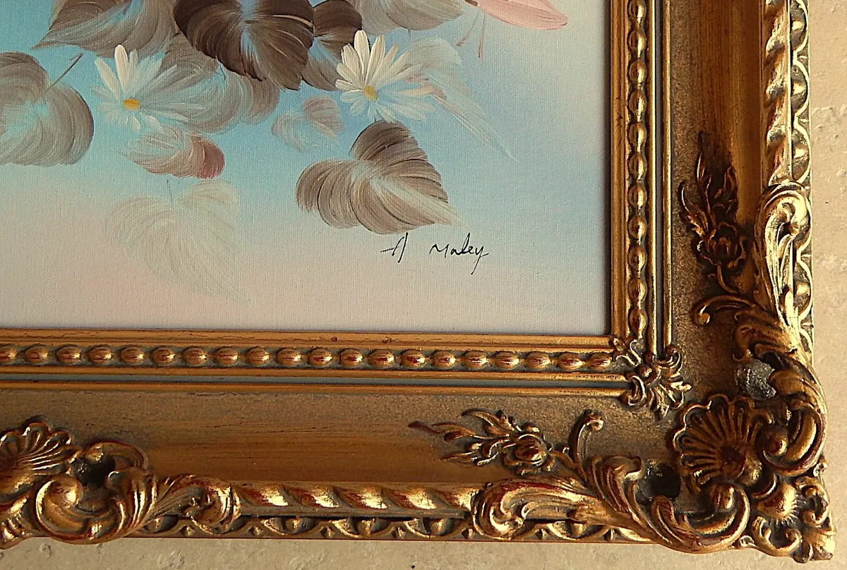 Large Signed Oil on Canvas in Ornate Wood Frame - Image 2