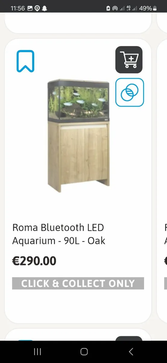 Fluval 90l tank with cabinet - Image 1