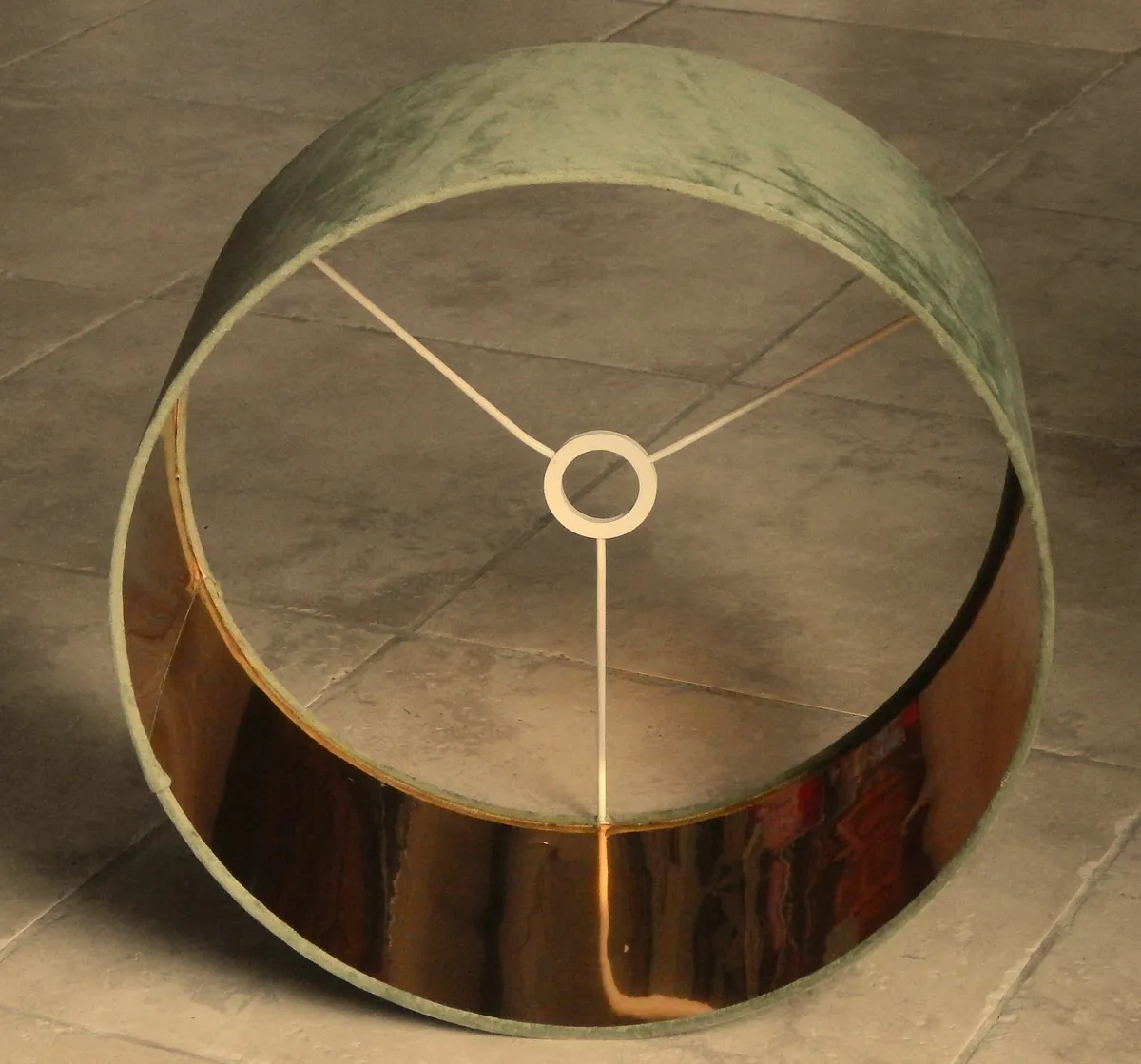 Large Velvet Fabric Cylinder Lampshade - Image 3