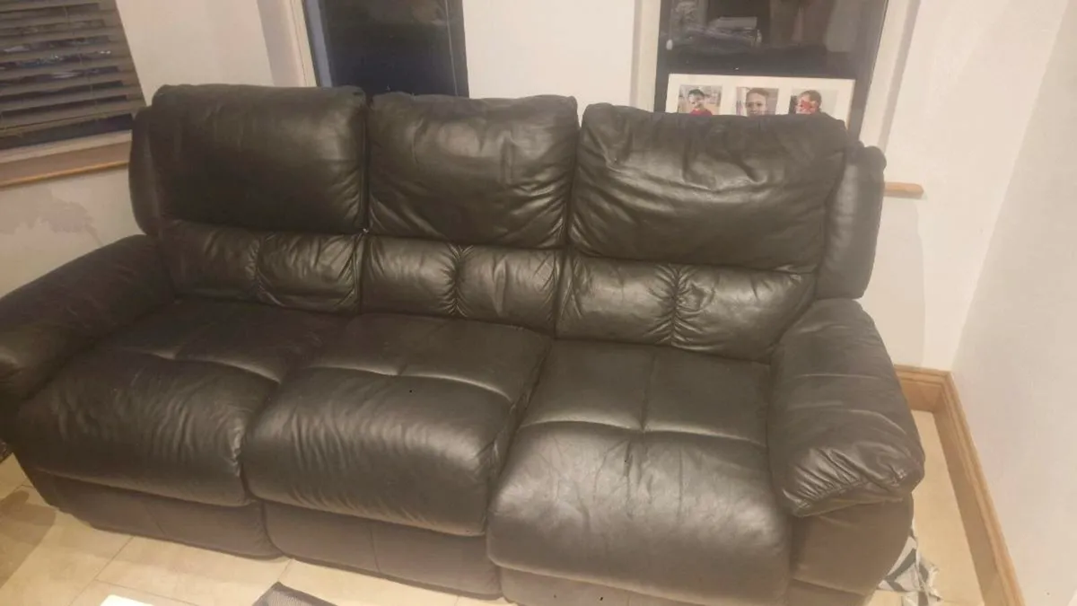 Black leather Couches - Image 1